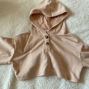 SHEIN Girls Youth Camel Cropped Hoodie size 8Y